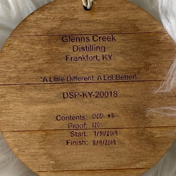 Glenn’s Creek Distillery bourbon barrel wood burn ornament - Picture 3 of 3